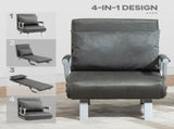 4-in-1 Faux Suede Chair Bed - Grey T3398P344817