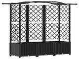 Raised Bed with Trellis and Roof Black 163 x 40 x 141 cm PP 42032537
