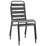 Outdoor Chair Set of 2 Dark Grey E-coated and powder-coated steel 44257