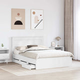 Bed Frame with Drawer White 160 x 200 cm Engineer Wood 3409833