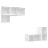 Wall-mounted TV Cabinets 4 pcs White Engineered Wood 3079835