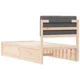 Bed Frame with Upholstered Headboard Dark Grey 90 x 200 cm 877795