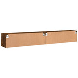 TV Wall Cabinets 2 pcs Smoked Oak 100x30x30 cm Engineered Wood 836891