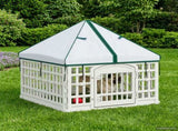 4 Panel Dog Playpen with Roof White 88 x 58 cm Plastic 42027220