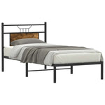 Bed Frame without Mattress Smoked Oak 90x200 cm Engineered Wood 4106736