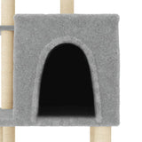 Cat Tree with Sisal Scratching Posts Light Grey 97 cm 172065