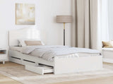 Bed Frame with Drawer White 75 x 190 cm Engineer Wood 3413464