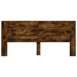 Headboard Cabinet with LED Smoked Oak 220x16.5x103.5 cm 839277
