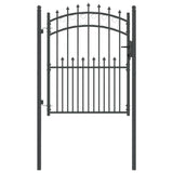 Fence Gate with Spikes Grey 150 x 100 cm Powder-coated steel 42009004