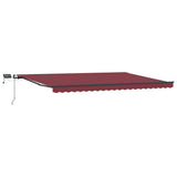 Manual Retractable Awning with LEDs Burgundy 500x300 cm 3310195
