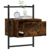 Bedside Cabinets Wall-mounted 2 pcs Smoked Oak 35x30x51 cm Engineered Wood 833448