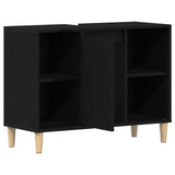 Sink Cabinet Black Oak 80x33x60 cm Engineered Wood 862127