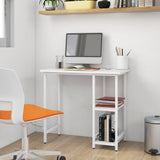 Computer Desk White 80x40x72 cm MDF and Metal 20555