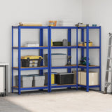 4-Layer Storage Shelves 3 pcs Blue Steel&Engineered Wood 3307580