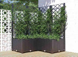Garden Planter with Trellis Black 80x80x136 cm PP 318275