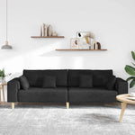 Fabric Sofa with Cushion Black 208 cm Fabric 3335145