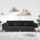 Fabric Sofa with Cushion Black 208 cm Fabric 3335145