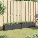 ZNTS Garden Planters with 3 Pots 2 pcs Black 105x30x32 cm Poly Rattan 3210522