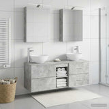 Bathroom Furniture Set 5 pcs Concrete Grey 3406714