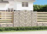 Arched Gabion Baskets 7 pcs 200x50x200/220 cm Galvanised Iron 3146430