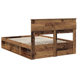 Bed Frame with Headboard Old Wood 140 x 190 cm Solid Pine Wood 3409757