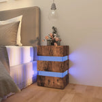 ZNTS LED Bedside Cabinet Smoked Oak 45x35x67 cm Engineered Wood 326848