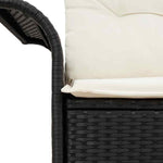 Garden Sofa with Cushion Black 141 x 62 x 69cm Poly Rattan 42006692