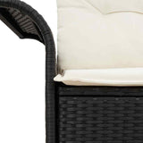 Garden Sofa with Cushion Black 141 x 62 x 69cm Poly Rattan 42006702