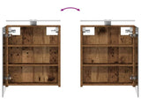 Bathroom Furniture Set 4 pcs Old Wood Engineered Wood and Glass 3407461