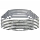 Garden Raised Bed Galvanised Steel 450x140x36 cm Silver 319042