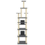Cat Tree with Sisal Scratching Posts Dark Grey 216 cm 171529