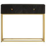 Console Table Black 90x30x76 cm Solid Wood Mango and Iron 372028