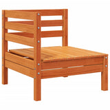 Garden Sofa 3-Seater with Footstool Wax Brown Solid Wood Pine 838058