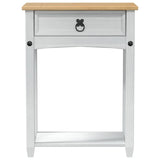 Console table with Drawer White 55 x 35 x 73 cm Solid Pine Wood 42024942