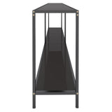 Console Table Black Tempered Glass, Powder-Coated Steel Large 331711