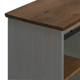 Sideboard HALDEN with Sliding Door Grey 80x40x80 cm Solid Wood 4018423