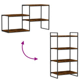Wall Shelves 4 pcs Smoked Oak 60x40x1,5 cm Engineered Wood 838243