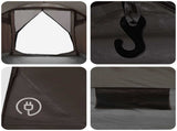 Cabin Tent with Roof Brown grey 4-Person Polyester and Steel 42029011