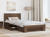 Bed Frame with Headboard Brown Oak 100 x 200 m Engineered Wood 3408794