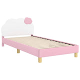 Children's Bed Frame with Headboard Pink 90 x 200 cm PU 42011022