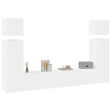8 Piece TV Cabinet Set White Engineered Wood 3078705