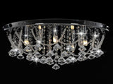 281583 Ceiling Lamp with Crystal Beads Silver Round 4 x G9 Bulbs