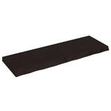 Wall Shelf Dark Brown 120x40x cm Treated Solid Wood Oak 363815