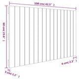 Wall Headboard White 108x3x60 cm Solid Wood Pine 824824