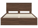 Bed Frame with Drawer Brown Oak 120 x 190 cm Engineer Wood 3411144
