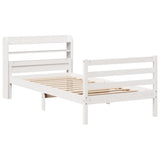 Bed Frame with Headboard without Mattress White 100x200 cm 3306681