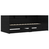 Bed Frame with Storage Black Oak 80 x 200 cm Engineered Wood 3429643
