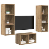 TV Cabinet Set Artisan Oak 37 x 37 x 107 cm Engineered Wood 3393365