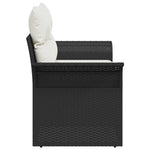 Garden Sofa with Cushion Black 141 x 62 x 69cm Poly Rattan 42006702
