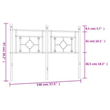 Metal Replace Headboard Black 140 cm 374372